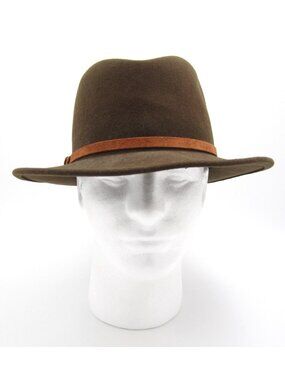 Vtg Eddie Bauer LiteFelt 100% Wool Outback Fedora Size Medium (D) Made in USA